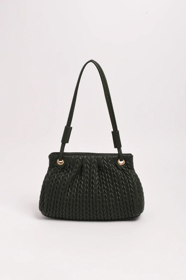 Adorne Mina Textured Gathered Handbag Asst Colours
