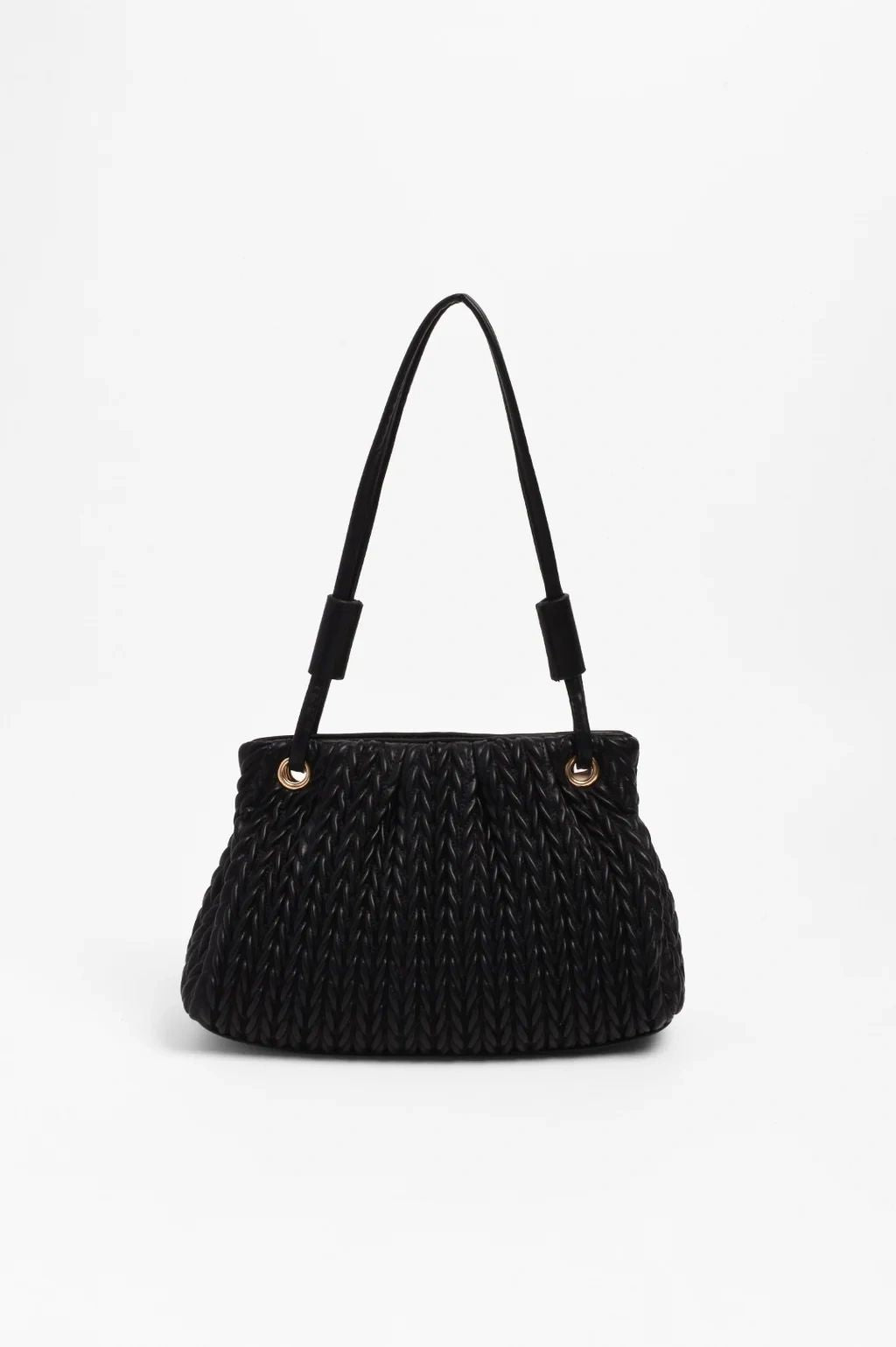 Adorne Mina Textured Gathered Handbag Asst Colours