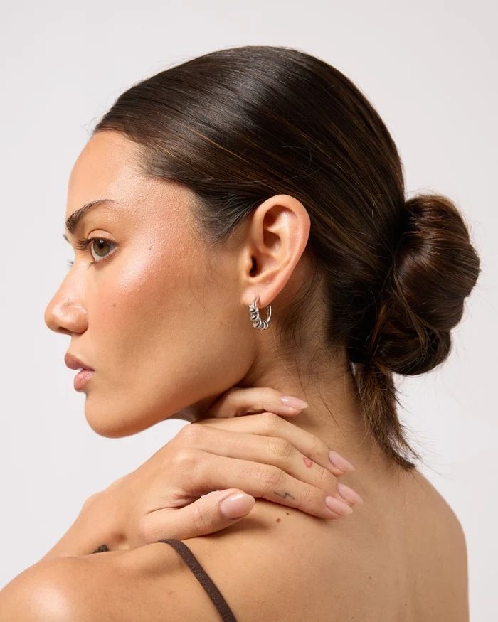 Milla Hart Mea Huggie Earrings Silver