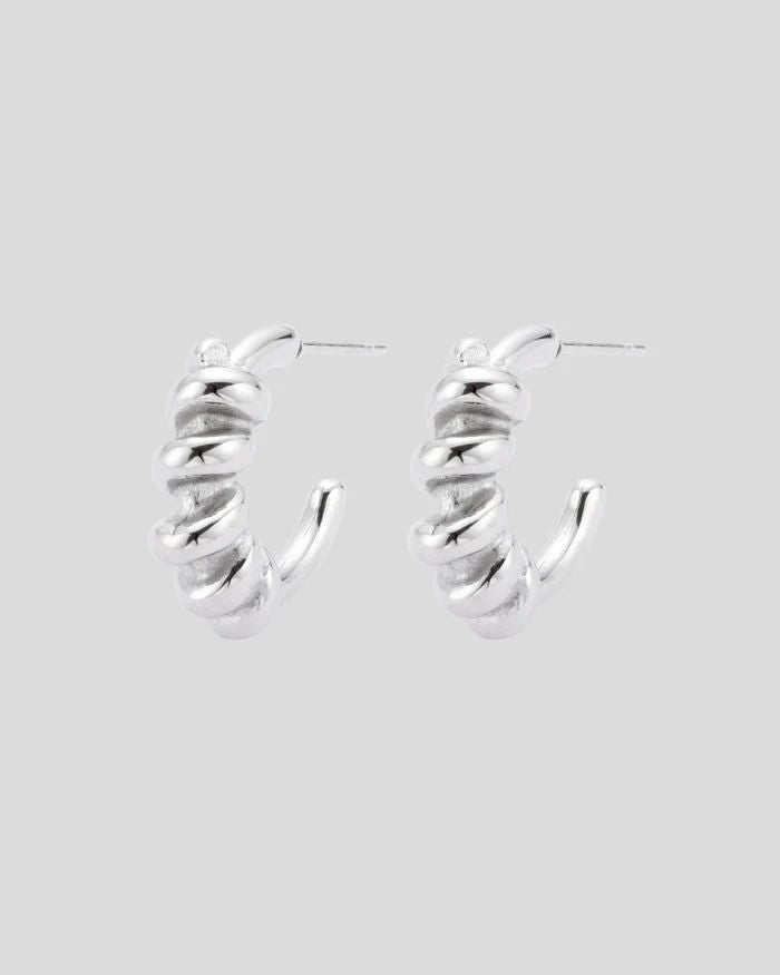 Milla Hart Mea Huggie Earrings Silver Secondary image