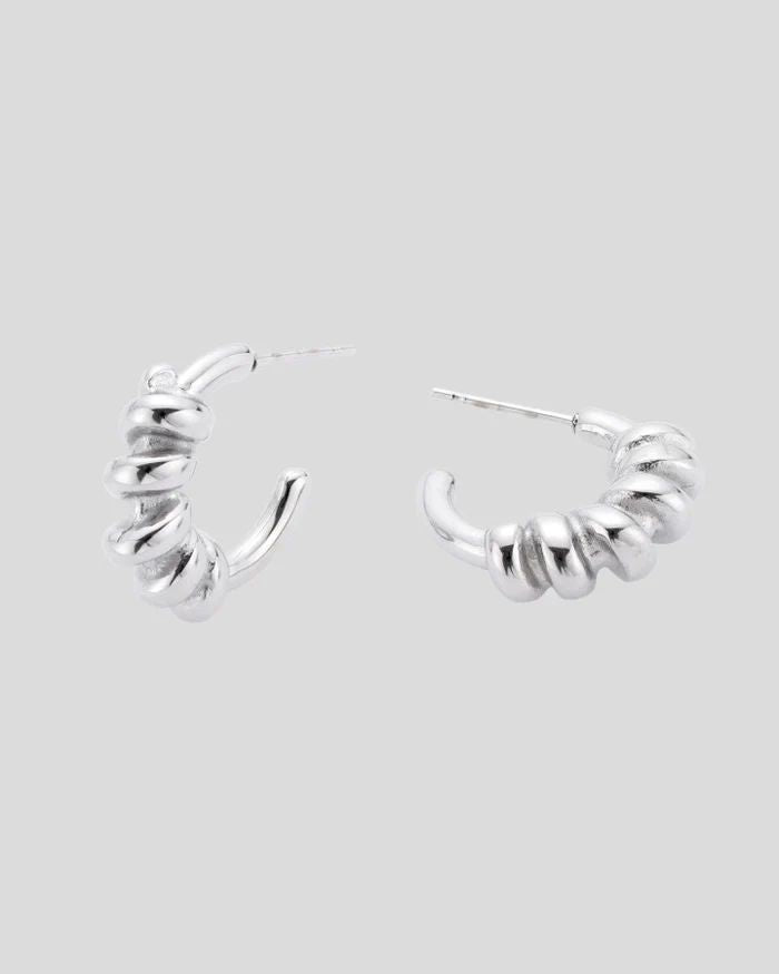 Milla Hart Mea Huggie Earrings Silver