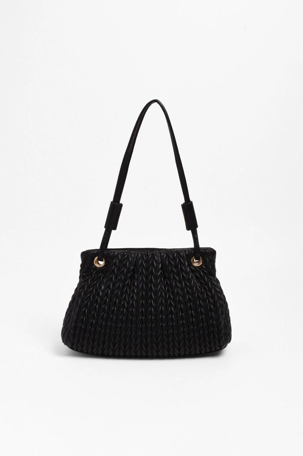 Adorne Mina Textured Gathered Handbag Asst Colours