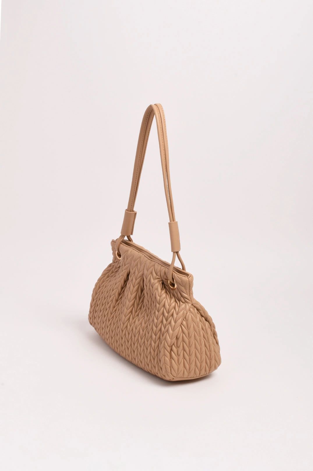 Adorne Mina Textured Gathered Handbag Asst Colours