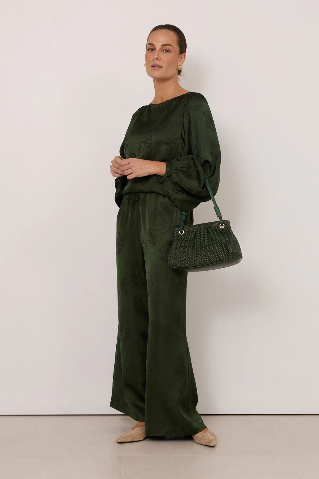 Adorne Mina Textured Gathered Handbag Asst Colours