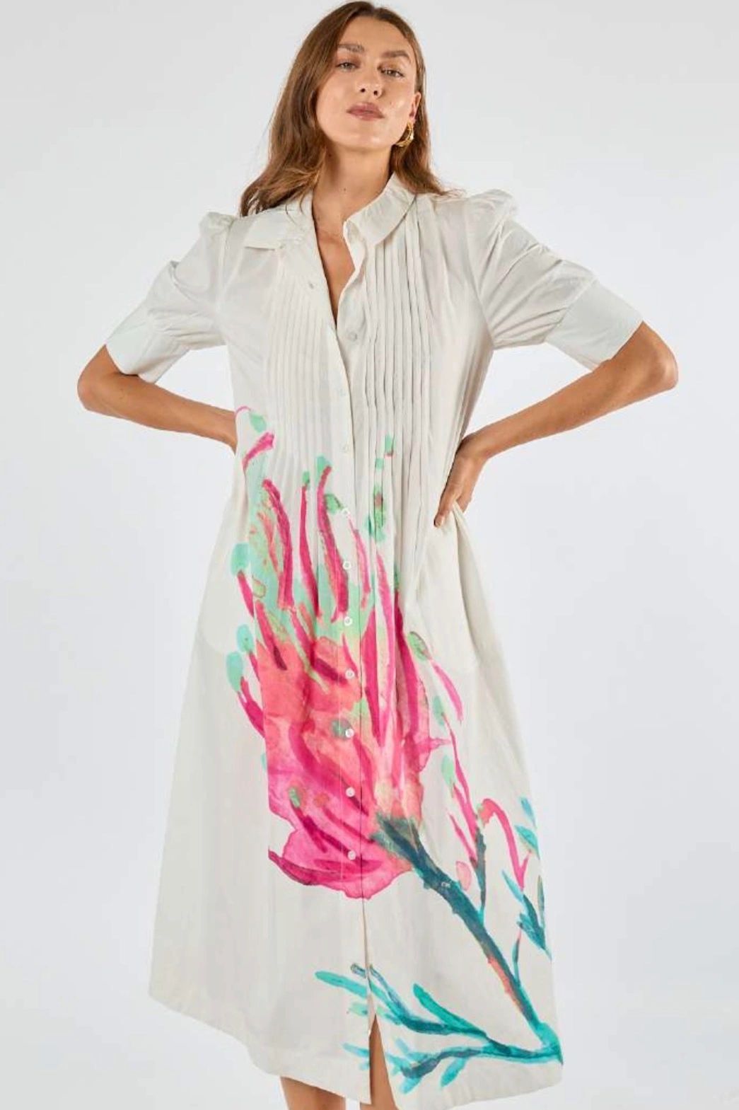 Itami Fleur Ruched Midi Dress