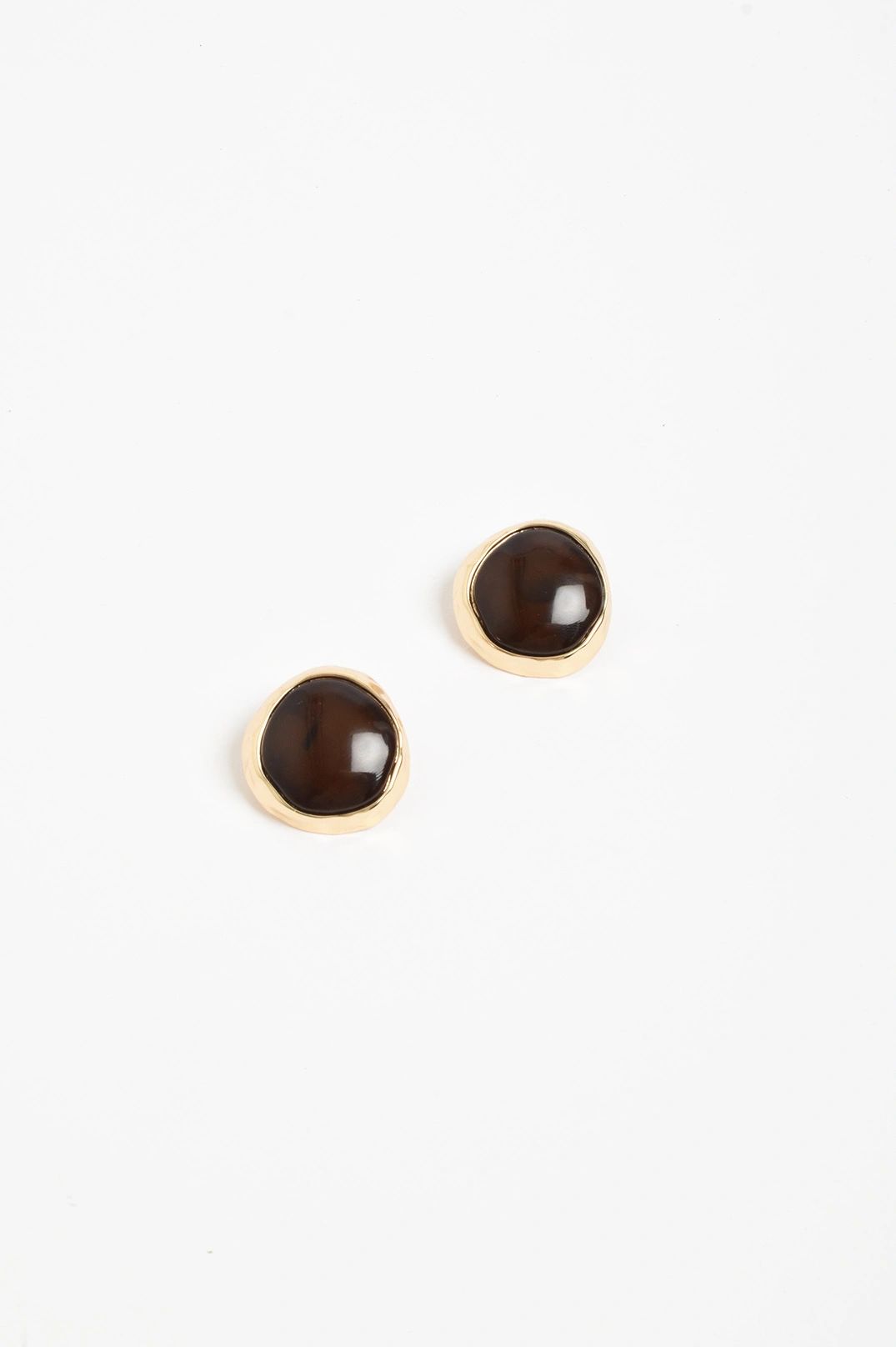 Adorne Metal Edge Chocolate Earrings
