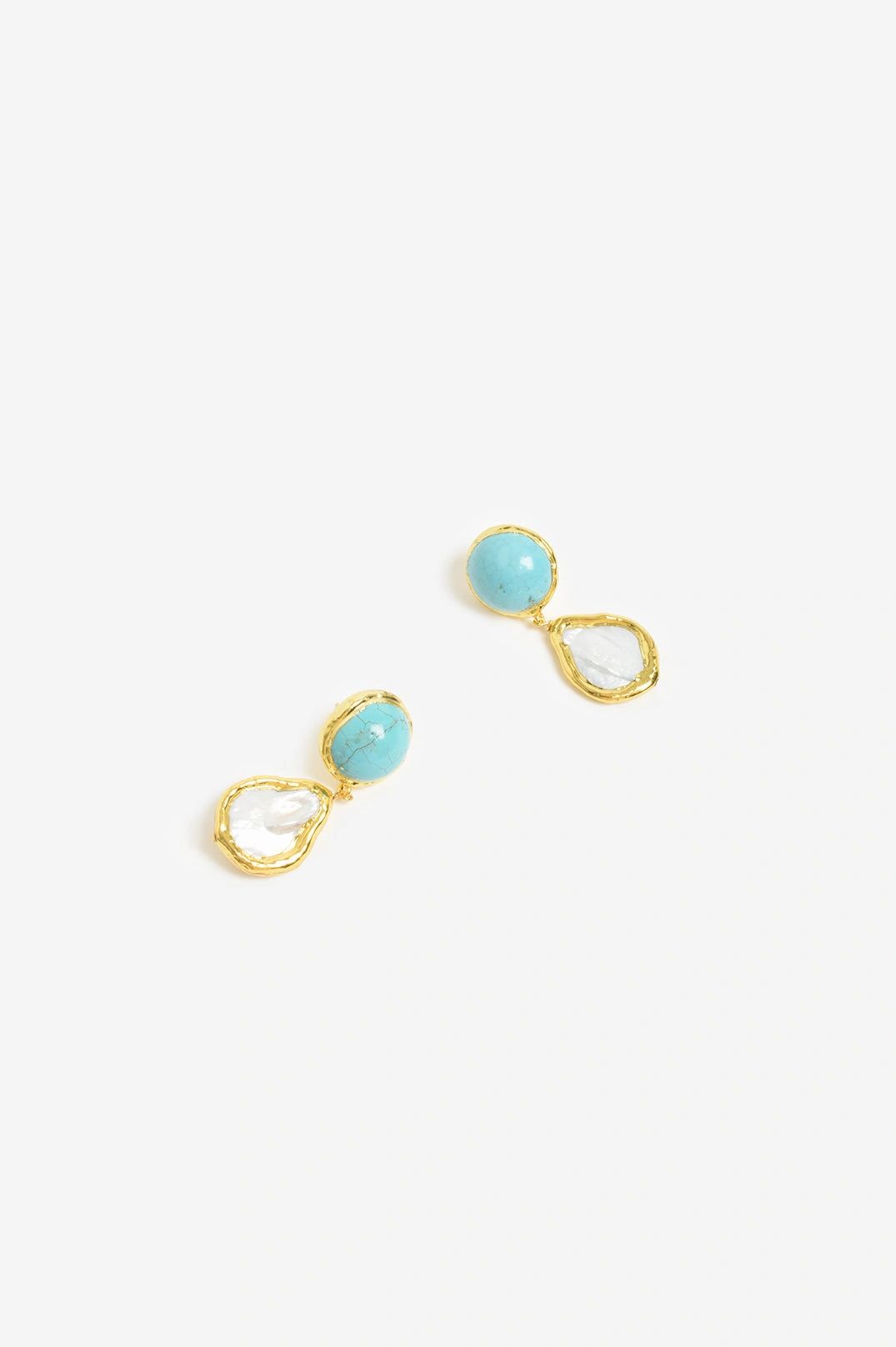 Adorne Turquoise Shell Event Earrings Main image