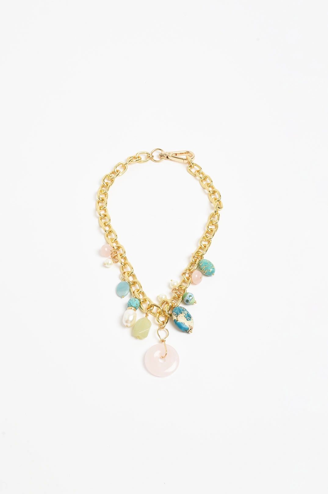 Adorne Stone and Pearl Mix Statement Necklace Main image