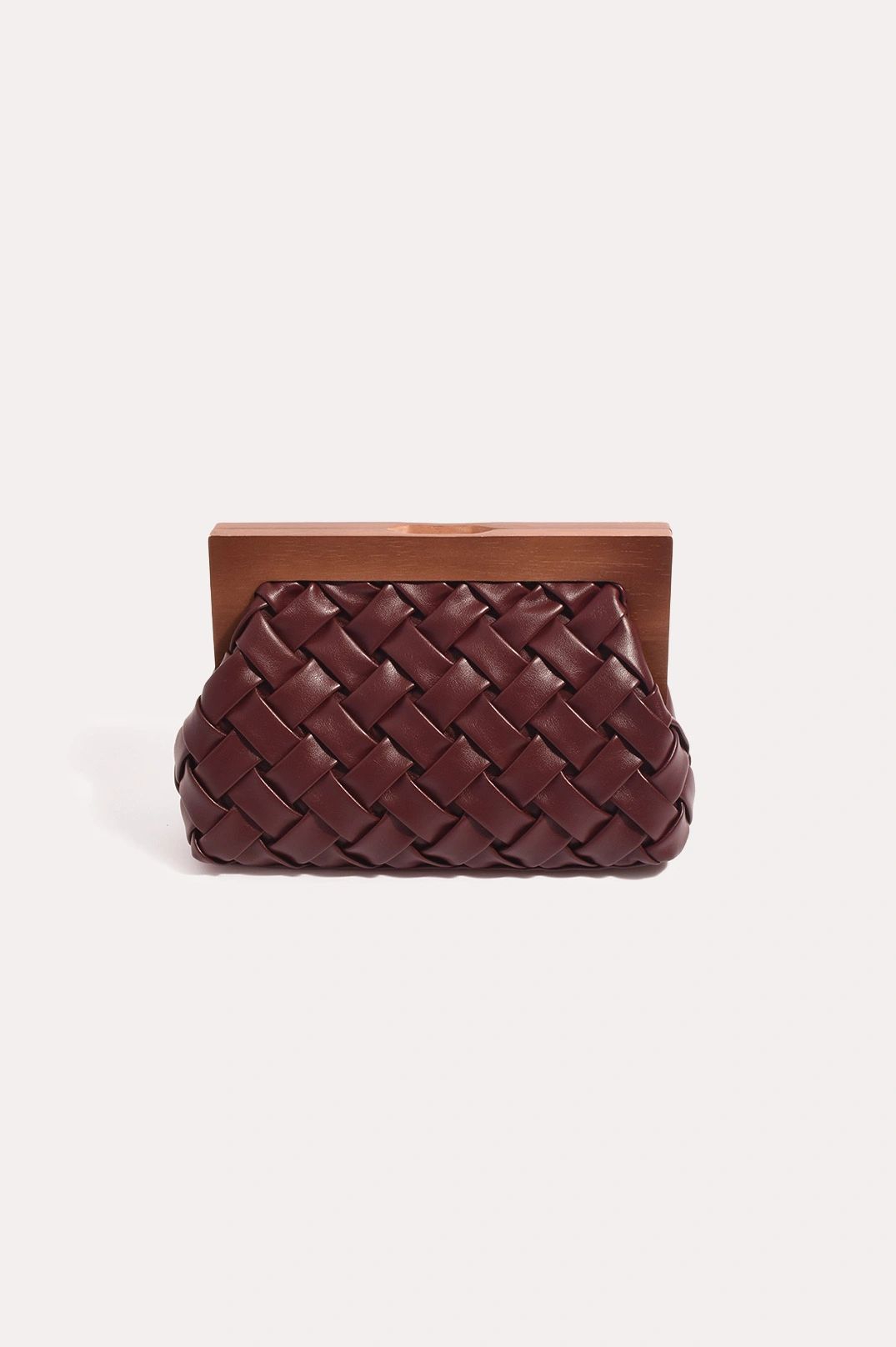 Adorne Vivienne Weave Timber Frame Clutch Main image