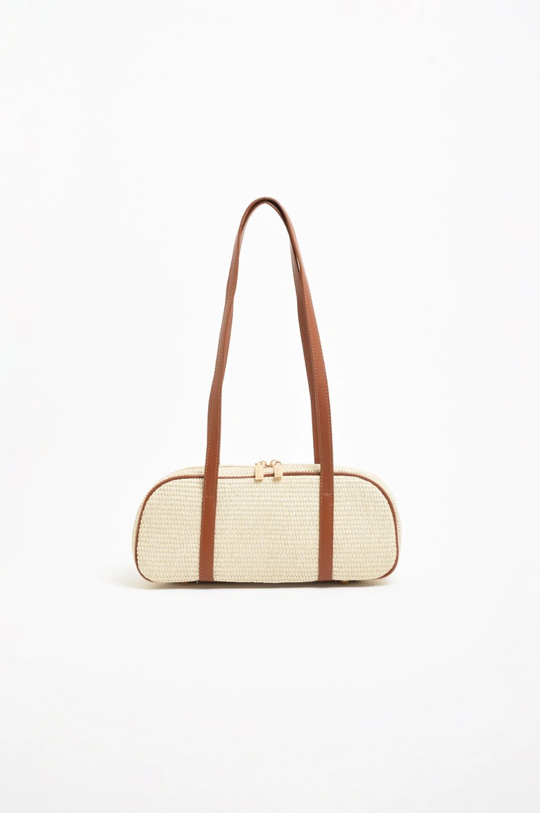 Adorne Weave and Trim Bowler Bag Asst Colours