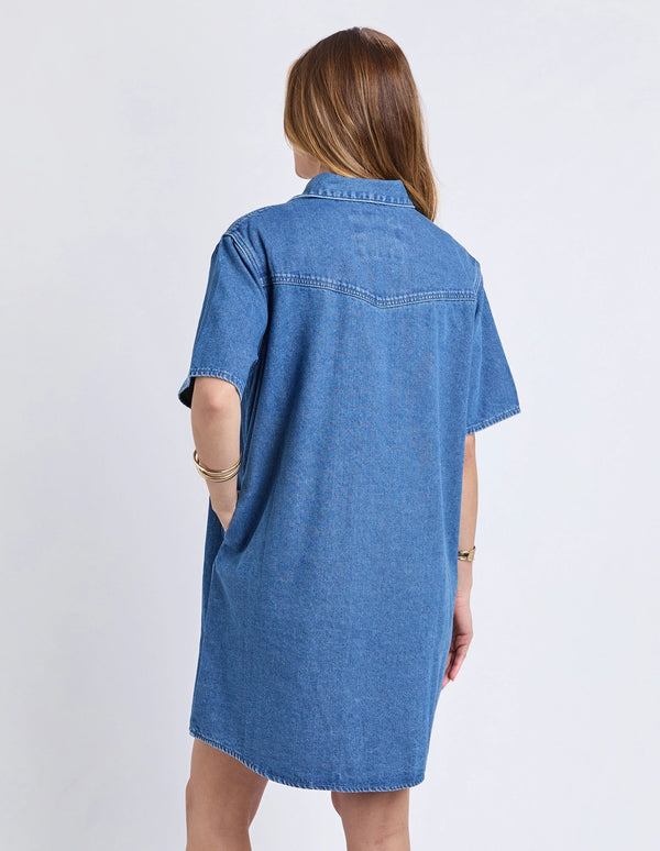 Foxwood Sorcha Denim Dress Mid Blue