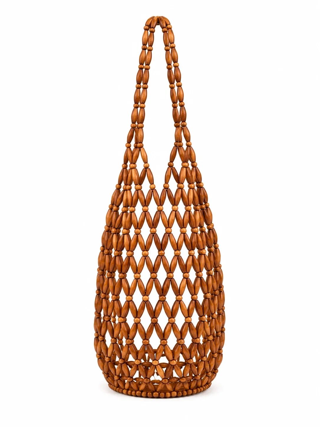 Aelia Beaded Bucket Bag Brown Main image