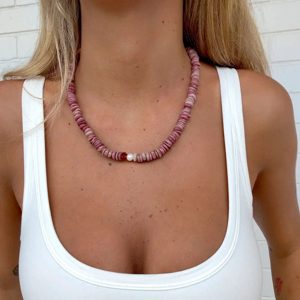 Aelia Rosa Necklace and Freshwater Pearls