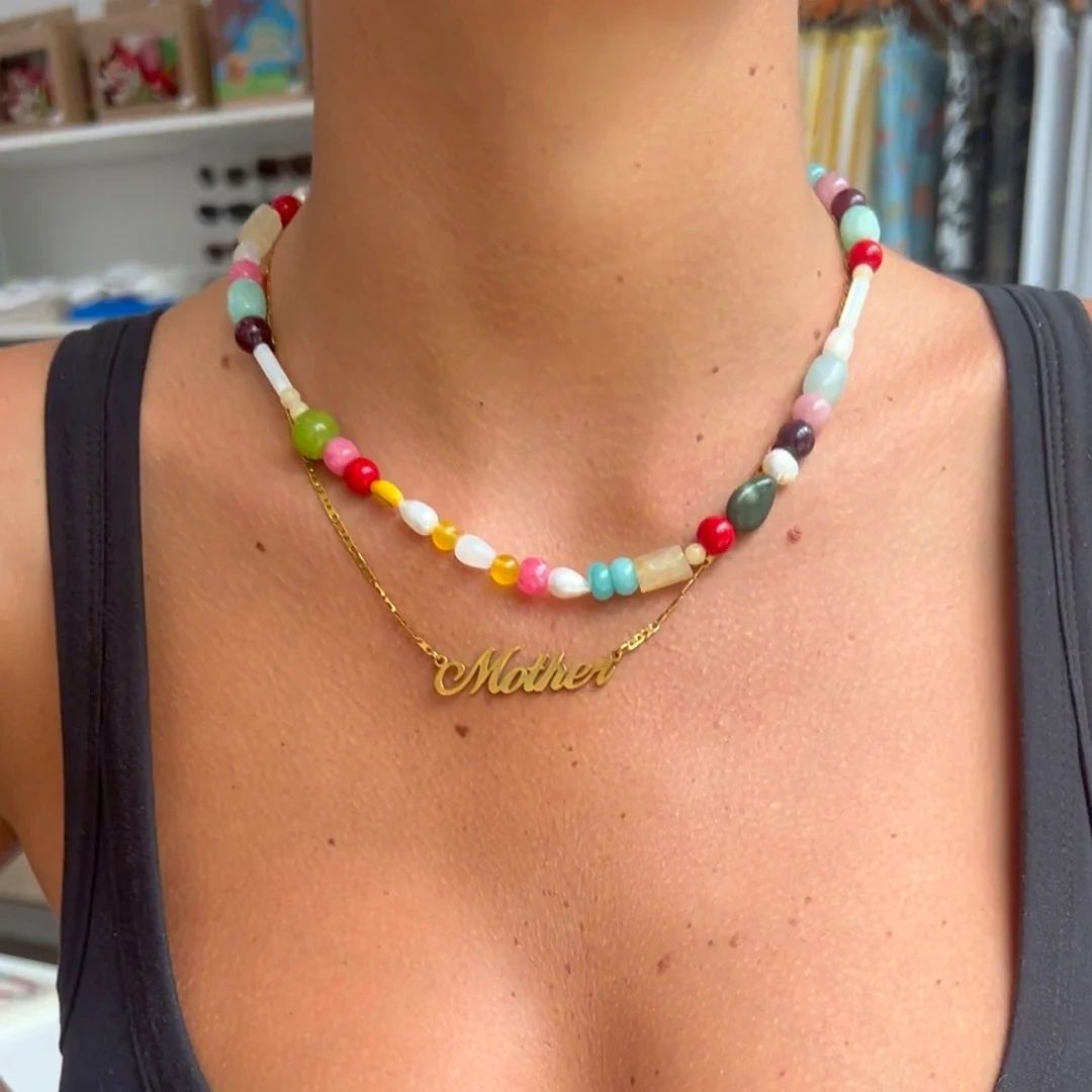Aelia Multi Stoned Beaded Necklace Main image