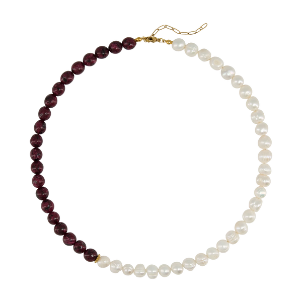 Aelia Garnet and Pearl Necklace