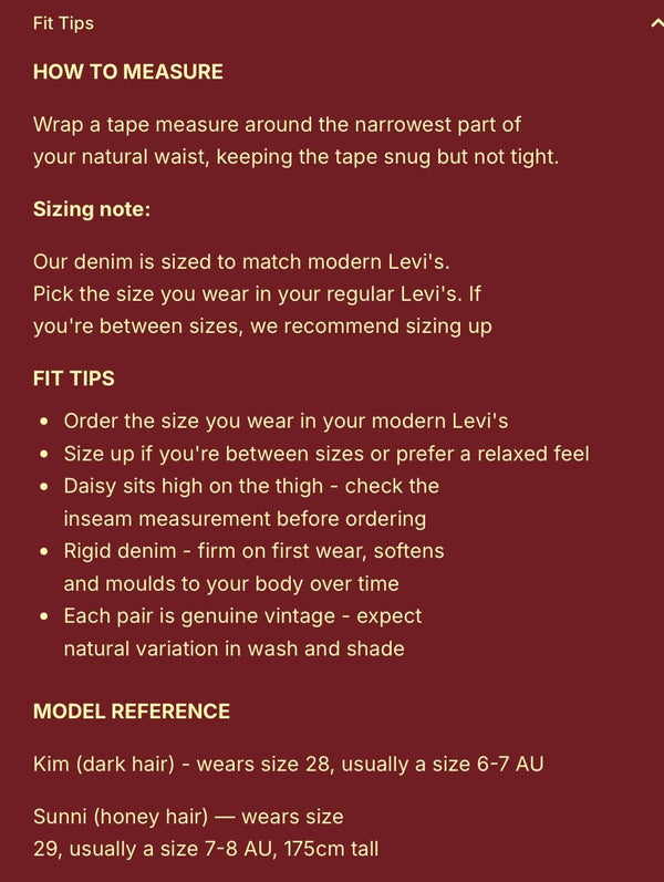 Aelia VINTAGE LEVI'S RELAXED DAISY CUT – REWORKED DENIM SHORTS
