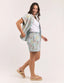 Elm Jade Printed Denim Shorts