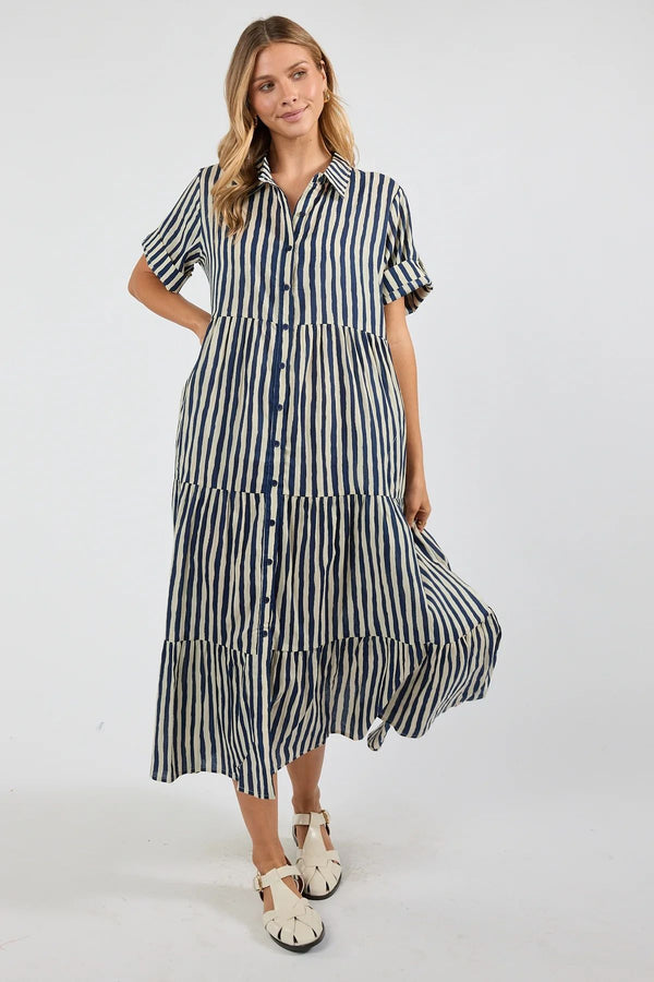 Ibisa Dixie Midi Dress Navy