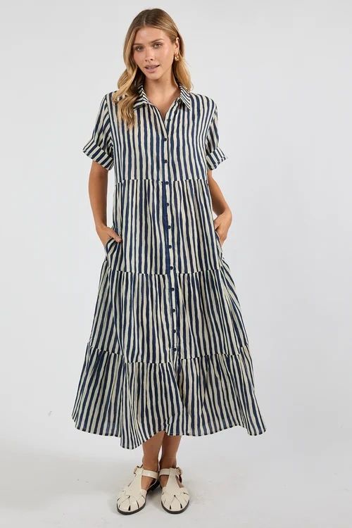 Ibisa Dixie Midi Dress Navy