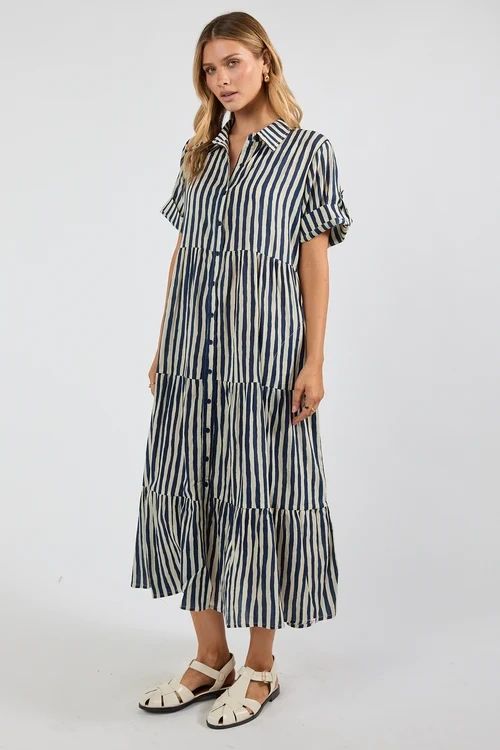 Ibisa Dixie Midi Dress Navy