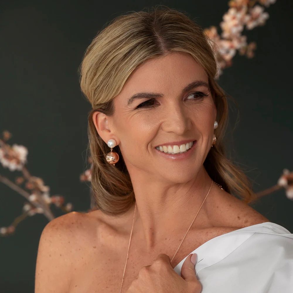 Pearl Drop Ball Earrings