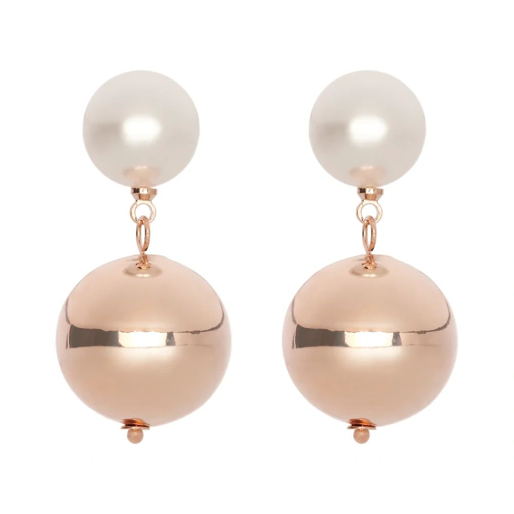 Pearl Drop Ball Earrings