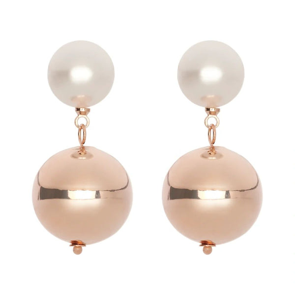 Pearl Drop Ball Earrings
