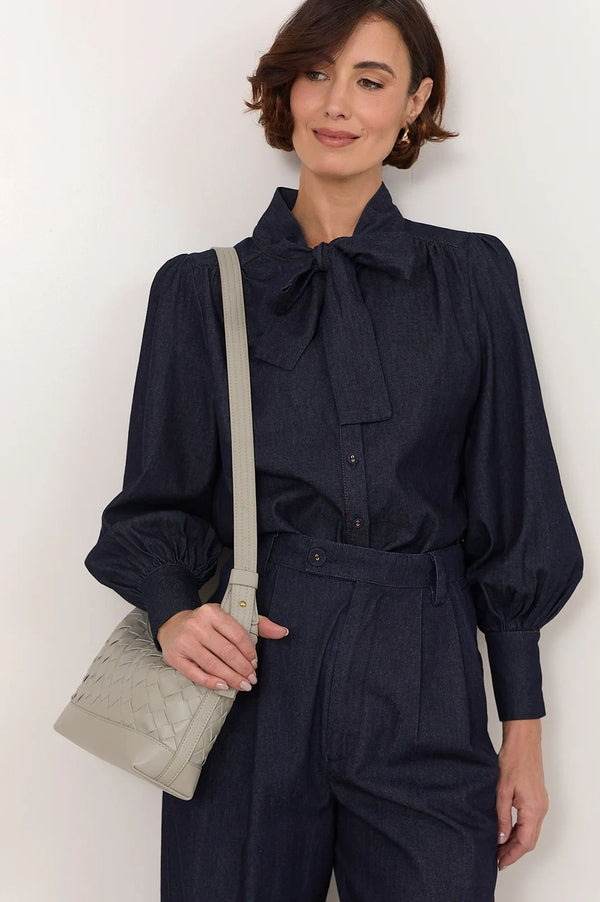 Adorne Rhodes Plait Handbag Grey