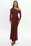 Ambrose Mesh Wine Dress