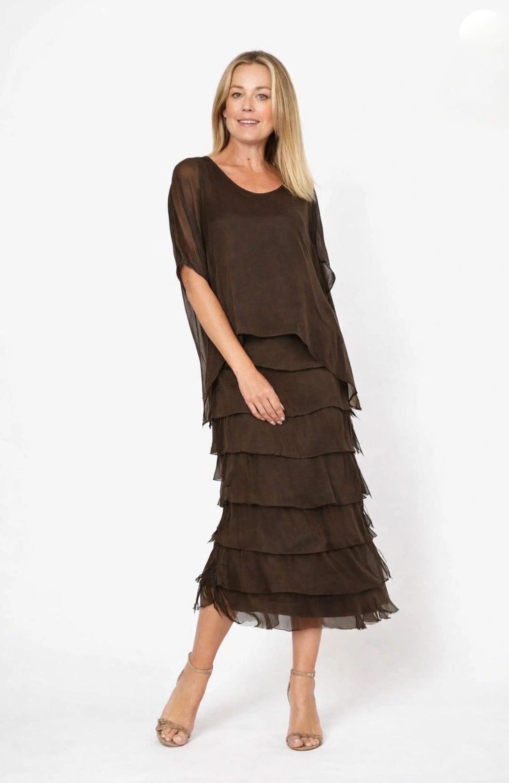 Dark Brown Layered Dress