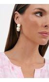 Pink Resin Metal Hoop Earrings