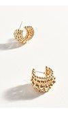 Many Rows Metal Ball Hoops Gold or Silver