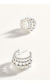 Many Rows Metal Ball Hoops Gold or Silver
