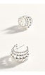 Many Rows Metal Ball Hoops Gold or Silver