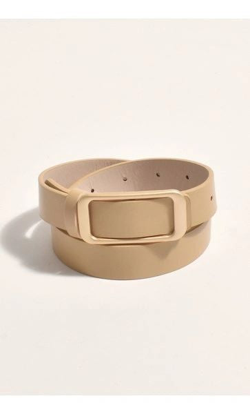 Adorne Camel Matte Buckle Thin Jeans Belt Main image