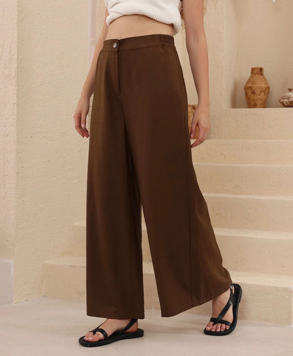 Silk/Linen Side Elastic Pants Asst Colours