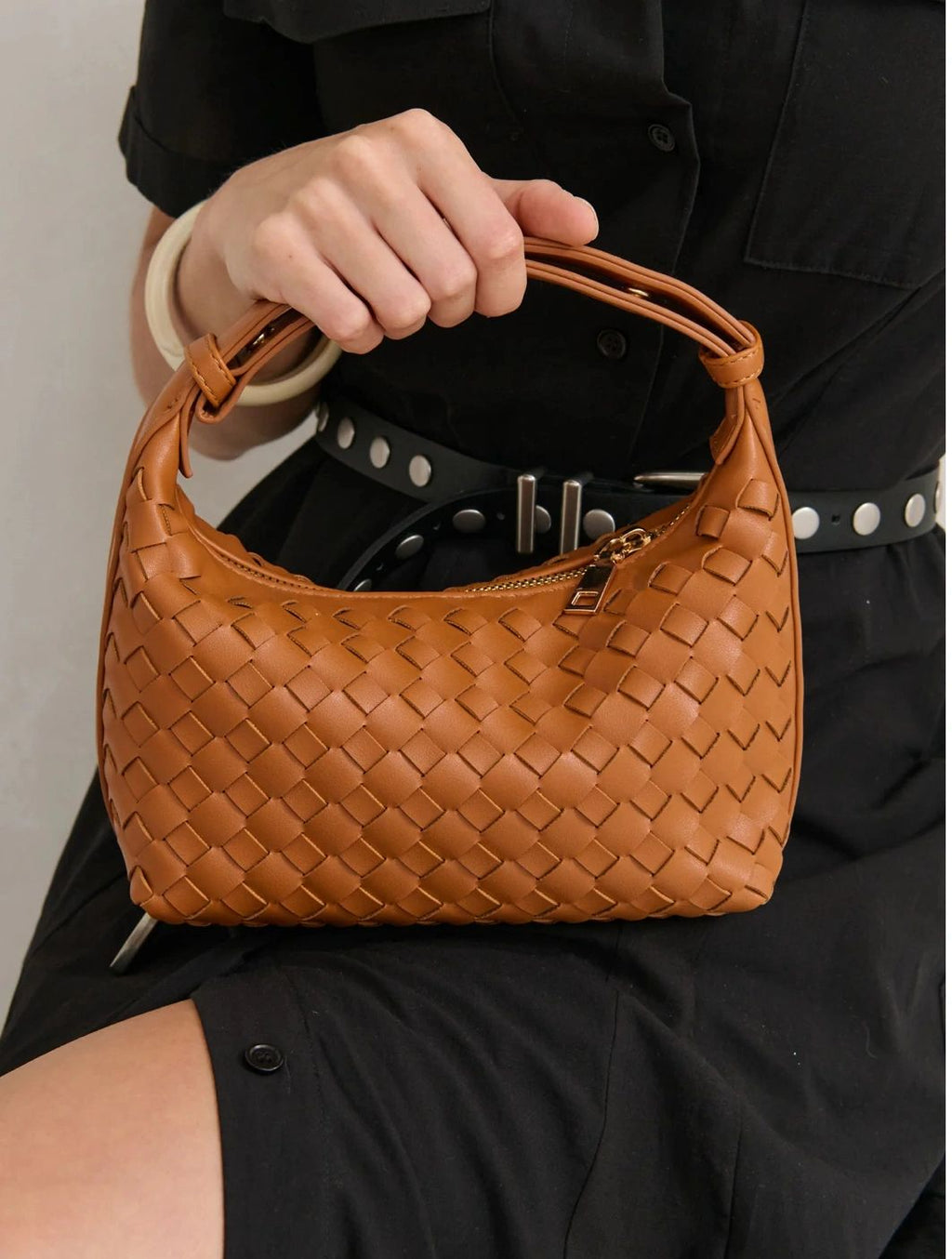 Cleo Woven Tan Bag