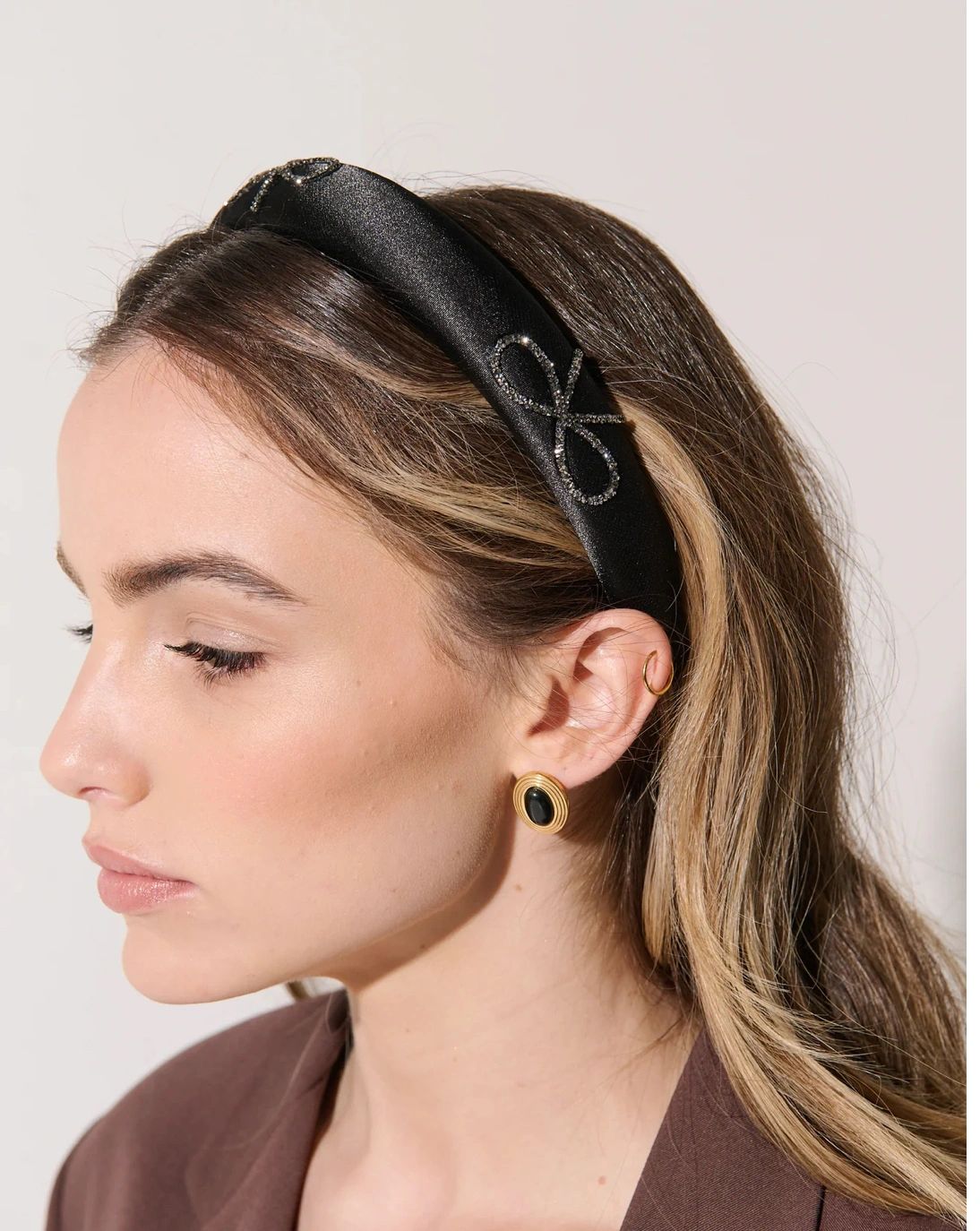 Black Diamanté Bow Statement Headband