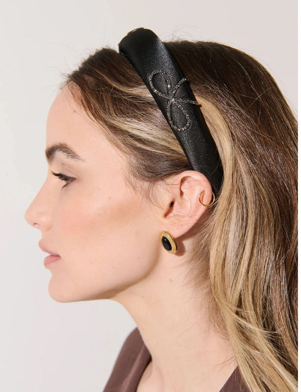 Black Diamanté Bow Statement Headband