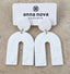 White Horseshoe Earrings