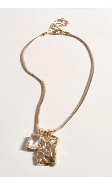 Charm and Jewel Necklace Clear or Black