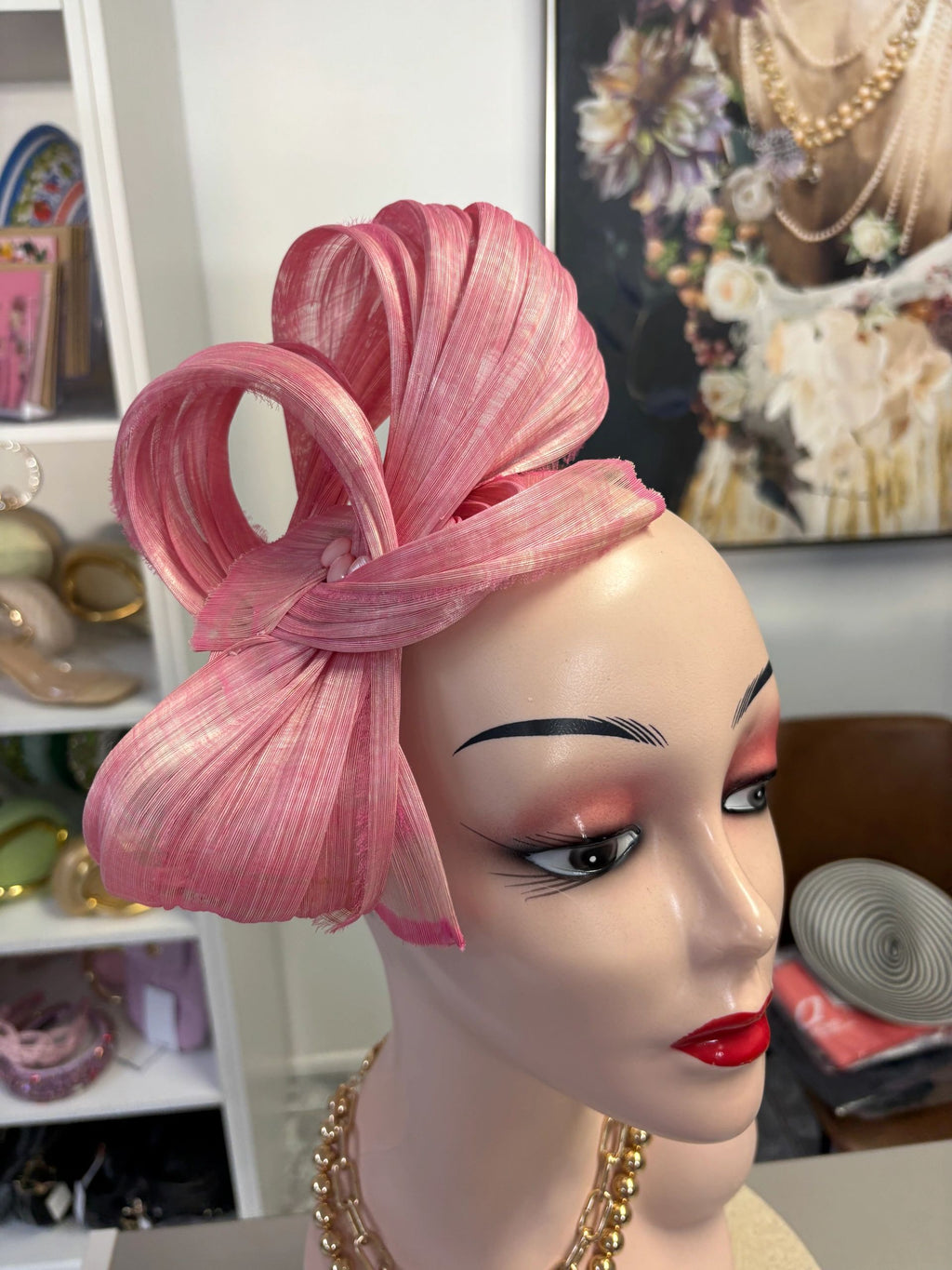 Pink Silk Abica Bow Headband