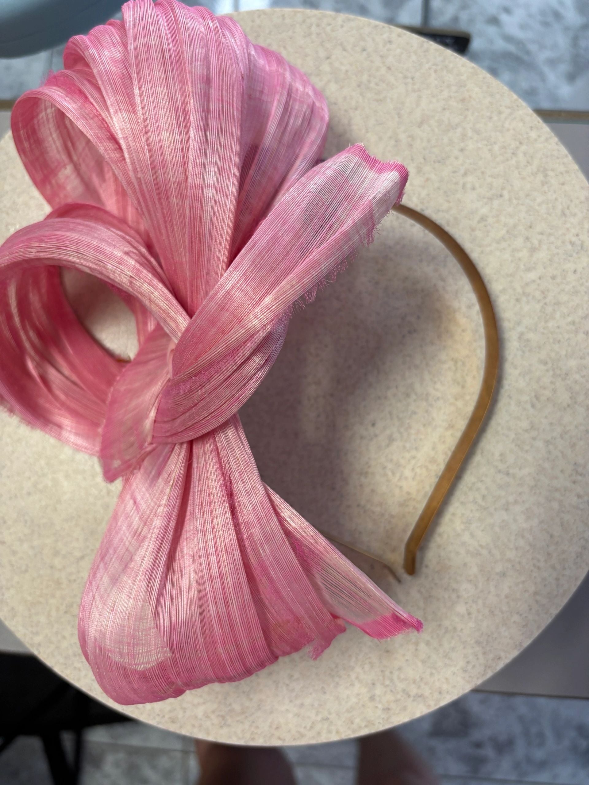 Pink Silk Abica Bow Headband Secondary image