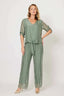 Silk Blend Sequin Trim Pants Asst Colours