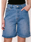 Stretch Dark Mid Long Denim Shorts
