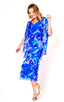 Cobalt/Pink Printed Multi Layered Dress