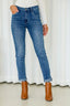 Mid Wash Blue Stretch Mum Jeans