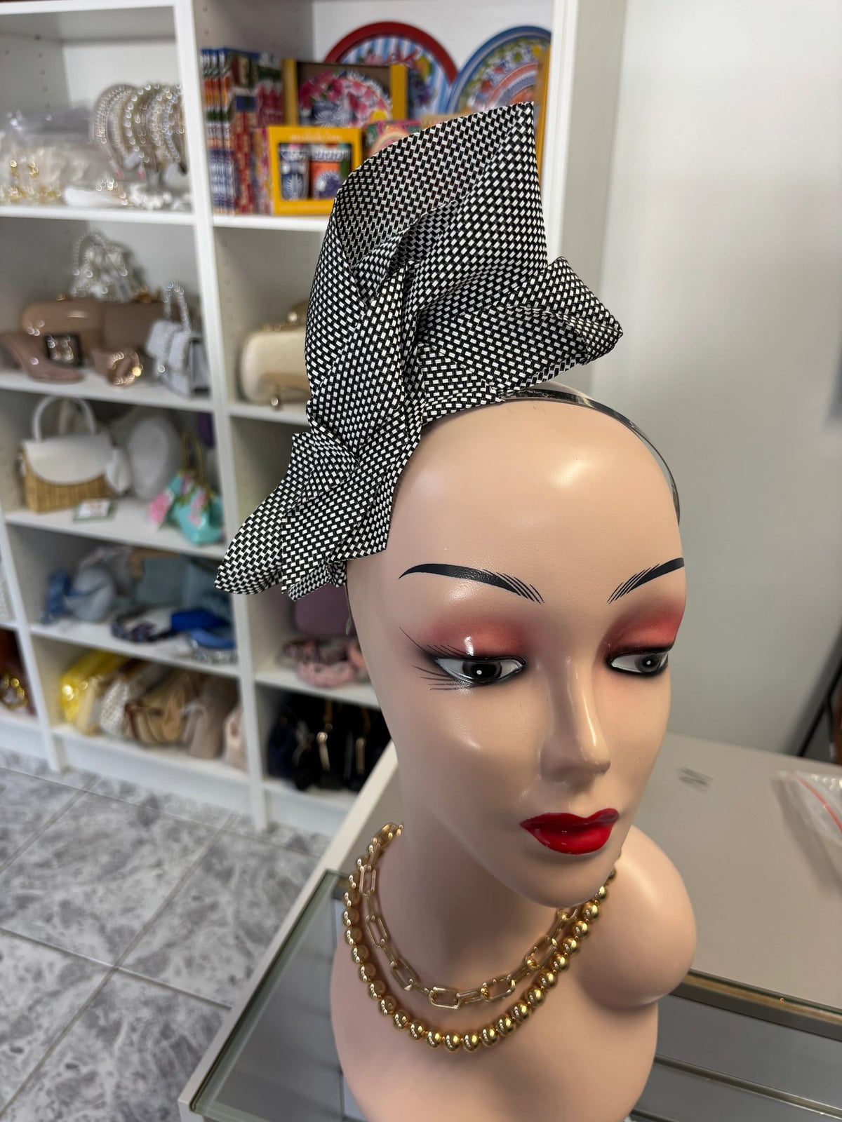 Black and White Asymmetrical Headband