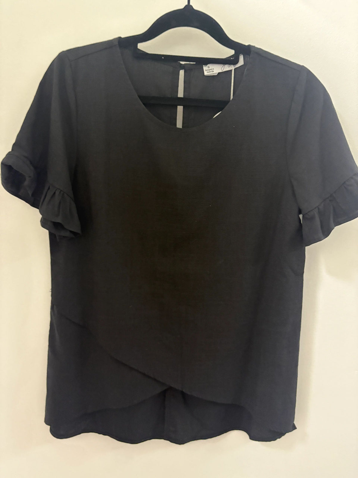 Linen Blend Black Top Main image