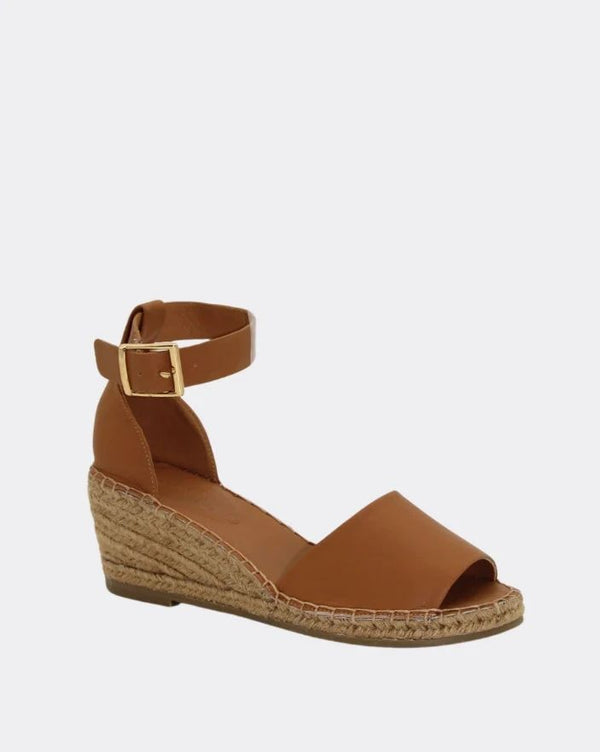 Human Leather Wedge Heel - Nude or Black or Tan